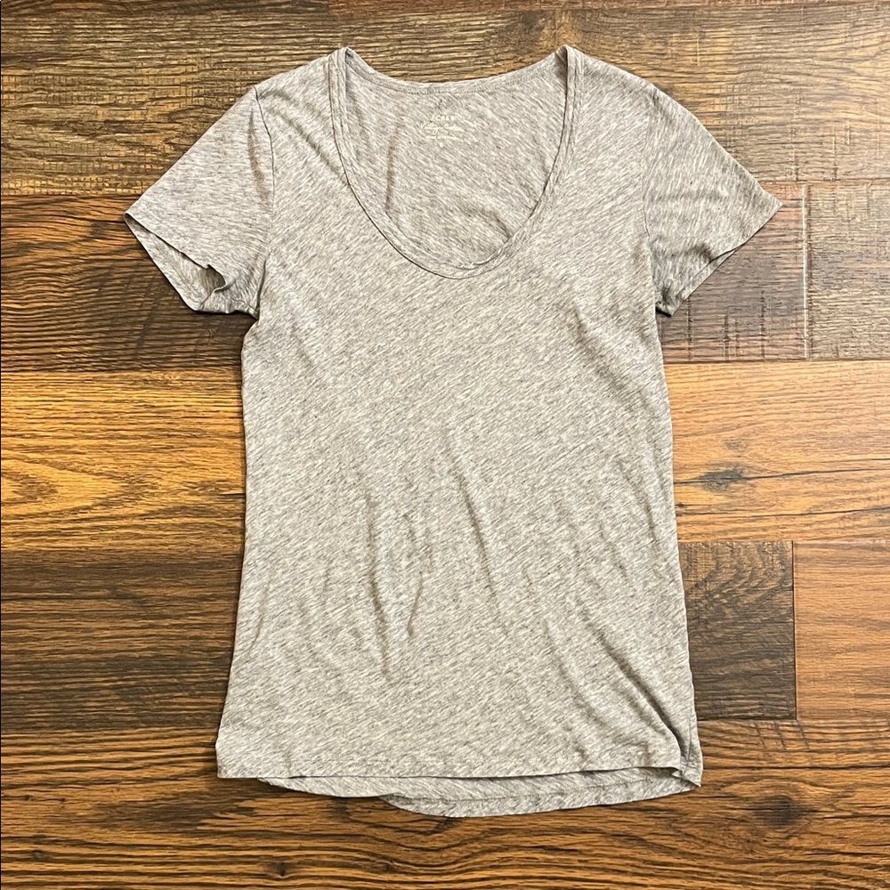 J. Crew Vintage Cotton Scoop Neck Short Sleeve Tee - Heather Gray